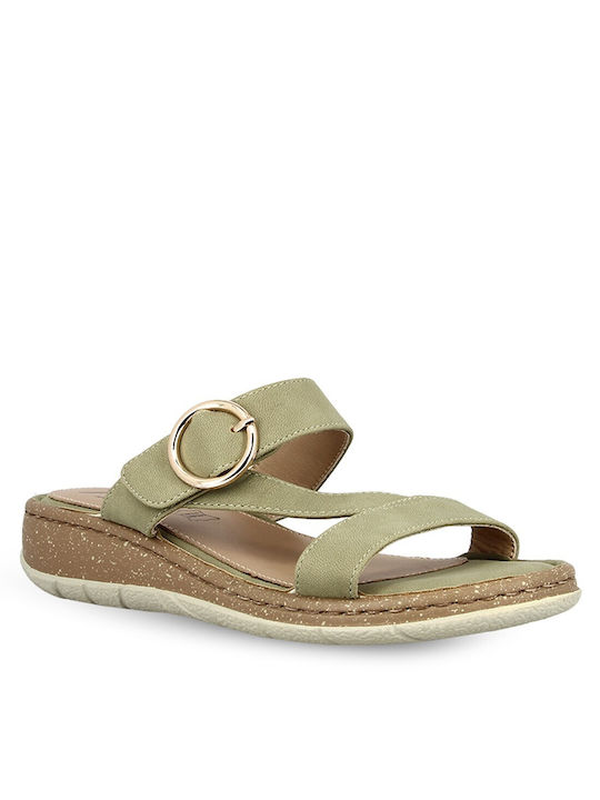 Parex Women's Flat Sandals Anatomic in Khaki Color