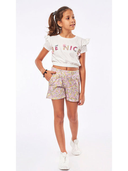 Εβίτα Kinder Set mit Shorts Sommer 2Stück Ecru