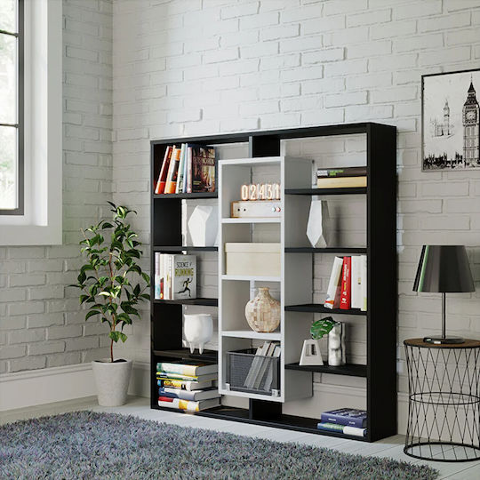 Bibliothek Ample Schwarz / Weiß 125x22x135,7cm