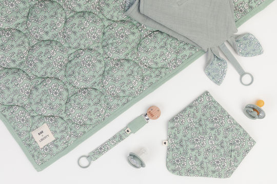 Bibs Blanket Nursery Swaddling Blankets X Liberty Cotton Green 85x110cm
