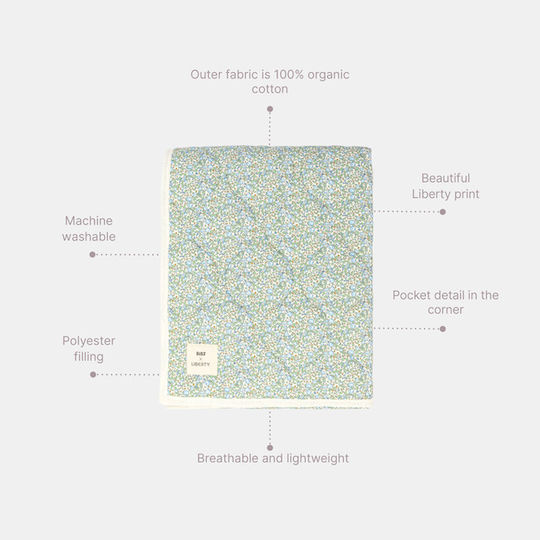 Bibs Blanket Nursery Swaddling Blankets X Liberty Cotton Green 85x110cm
