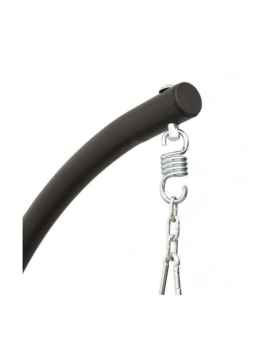 Leagăn fotoliu cu bază și pernă Metal Negru Rezistență până la 110kg L106xL93xH195cm
