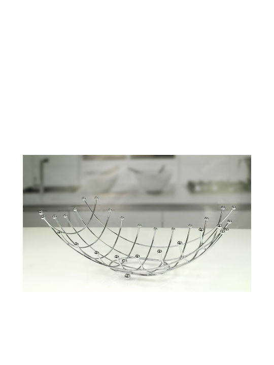 ArteLibre Obstschale Metallisch Silber 45x27x17cm