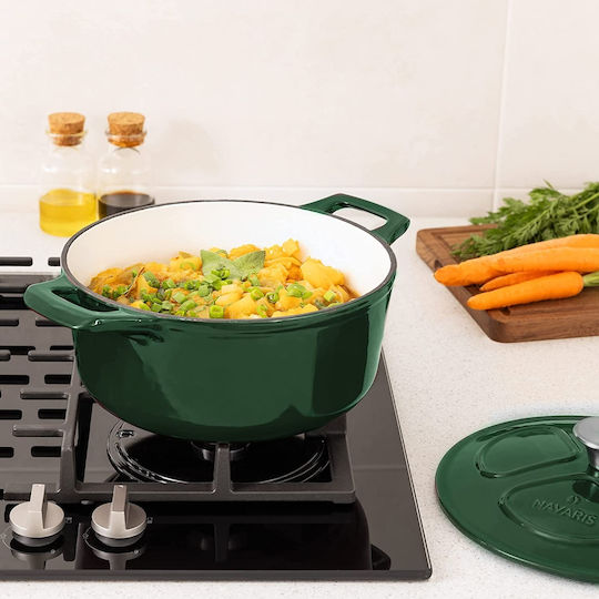 Navaris Βαθιά Κατσαρόλα από Μαντέμι 2.5lt / 20cm Glossy Green Navaris Βαθιά Κατσαρόλα από Μαντέμι 2.5lt / 20cm Glossy Green