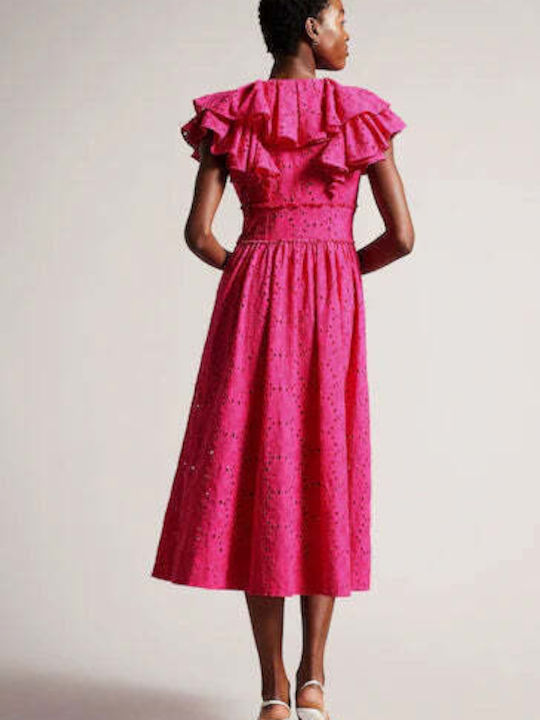 Ted Baker Summer Midi Dress for Wedding / Baptism Fuchsia