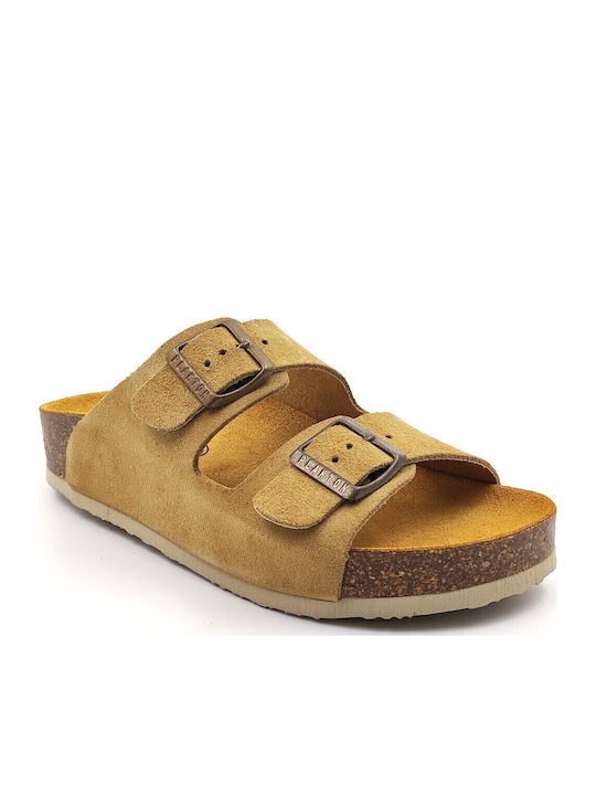 Leather Women's Flat Sandals Anatomic Flatforms Mushroom