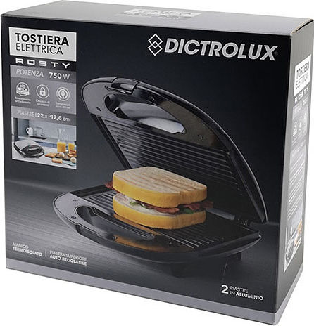 DictroLux 879800 Τοστιέρα για 2 Τοστ 750W Inox