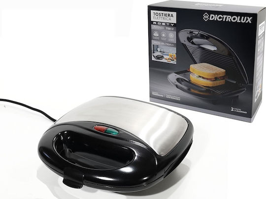 DictroLux 879800 Τοστιέρα για 2 Τοστ 750W Inox
