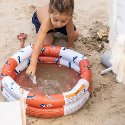 Swim Essentials Red-White Whale Children's Round Pool PVC Inflatable