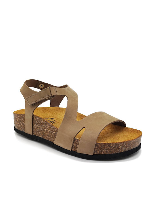 Plakton Anatomic Leather Women's Sandals Taupe