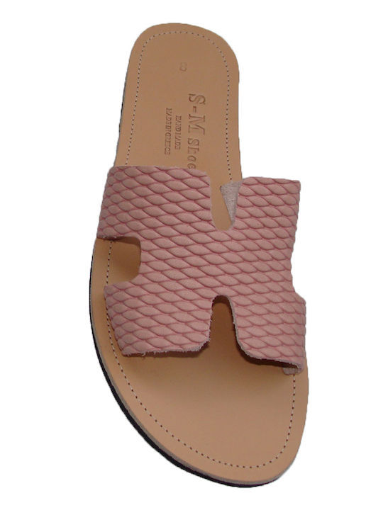 Leather sandal "HELLENIC MANUFACTURING" Color pink