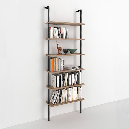 Βιβλιοθήκη Madison Μαύρο / Pine Oak 60x20x183εκ.