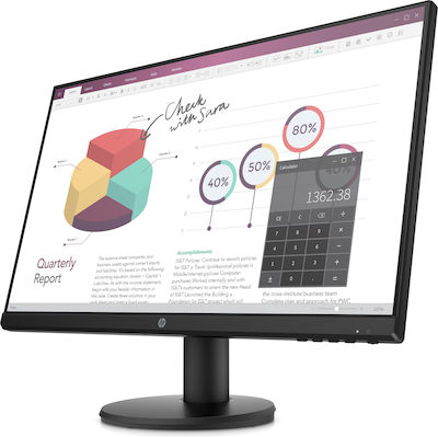 HP P24v G4 IPS Monitor 23.8" FHD 1920x1080 με Χρόνο Απόκρισης 5ms GTG