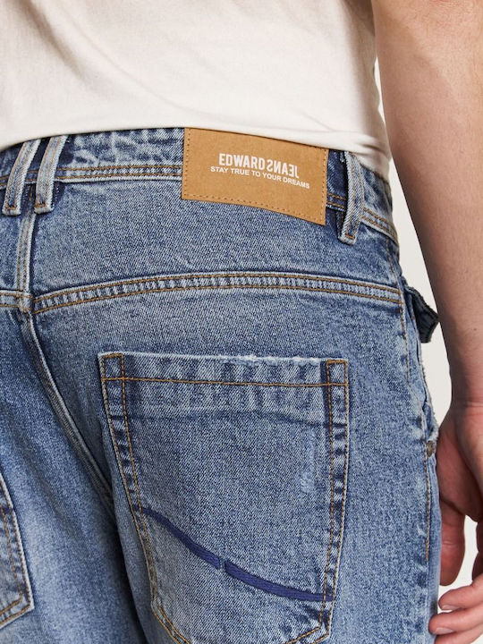 Wendell Men's Elastic Jeans Pants with Slim Fit Blue
