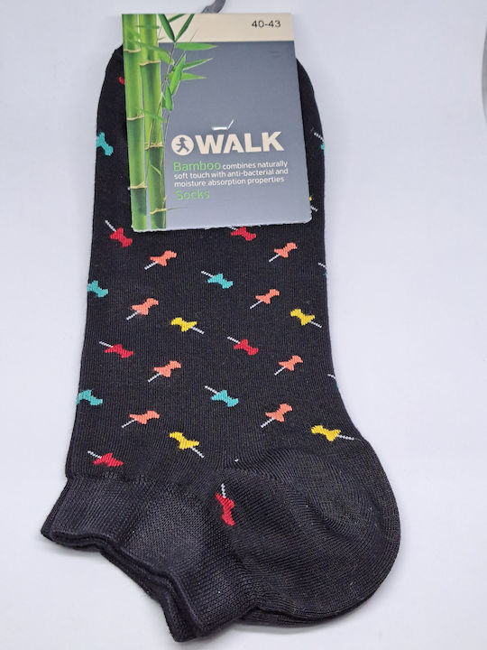 Walk Чорапи с Дизайн Черни 1Пакет