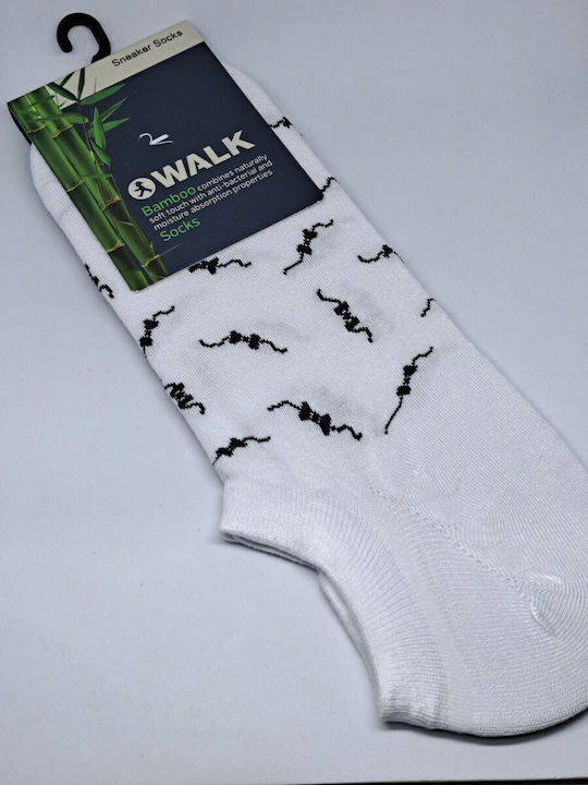Walk Herren Gemusterte Socken Weiß 1Pack