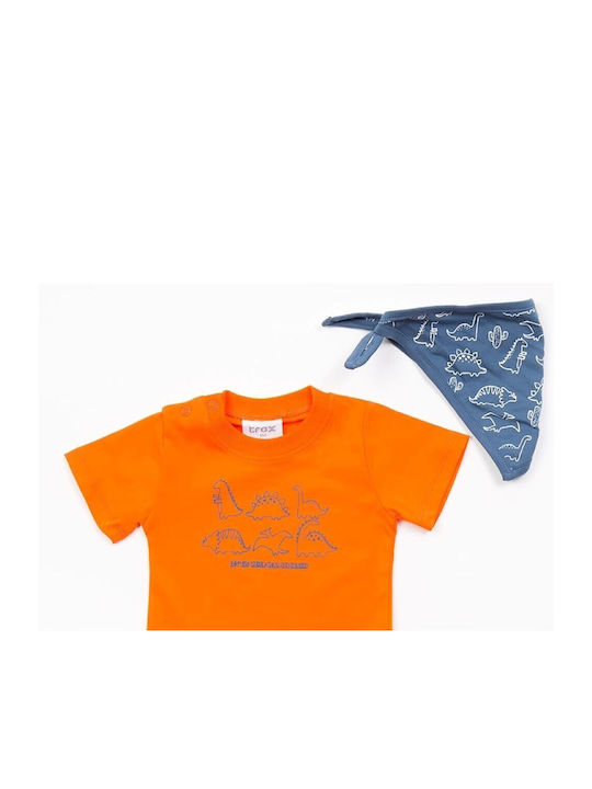 Trax Kinder Set mit Shorts Sommer 3Stück Orange