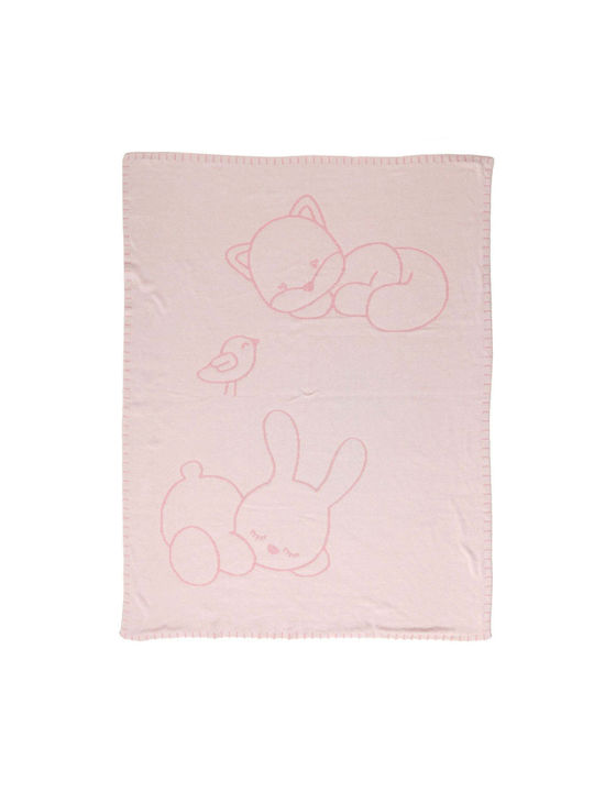 Nattou Blanket Nursery Swaddling Blankets Knitted Pink 75x100cm
