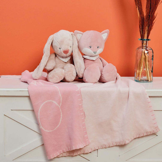 Nattou Blanket Nursery Swaddling Blankets Knitted Pink 75x100cm