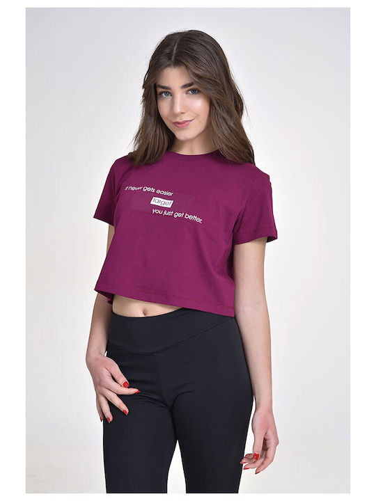 Target Women's Summer Crop Top Cotton Short Sleeve Purple