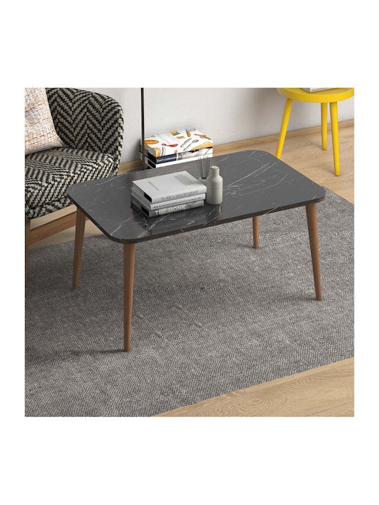 Rechteckiger Zentraler Kaffeetisch Soul Holz Schwarz M90xL55xH41cm Megapap