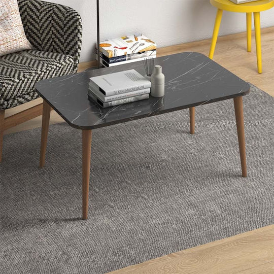 Rechteckiger Zentraler Kaffeetisch Soul Holz Schwarz M90xL55xH41cm Megapap