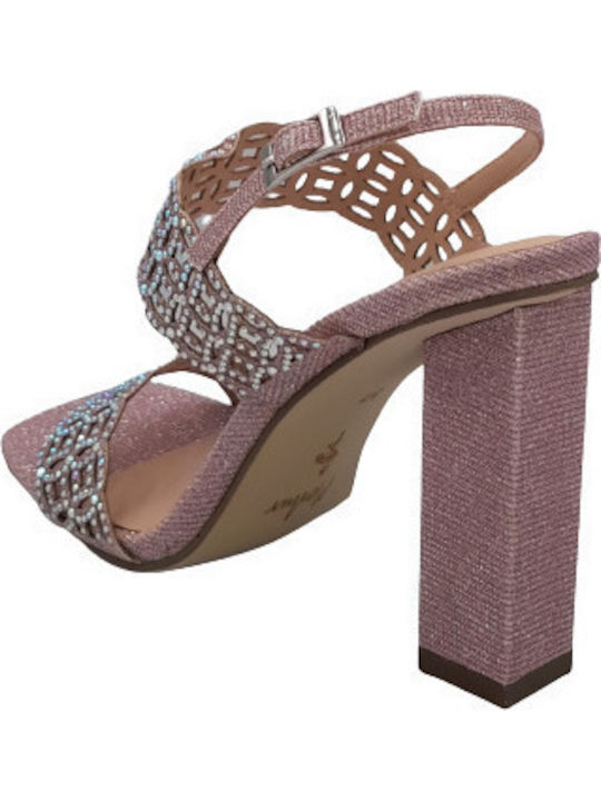 Sandalen mit Strass Rosa