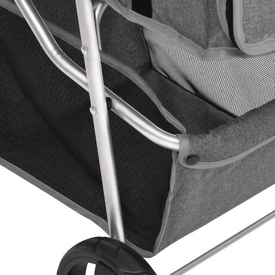vidaXL Dog/Cat Carrying Gray Stroller for 15kg Pets L98xW46xH98cm