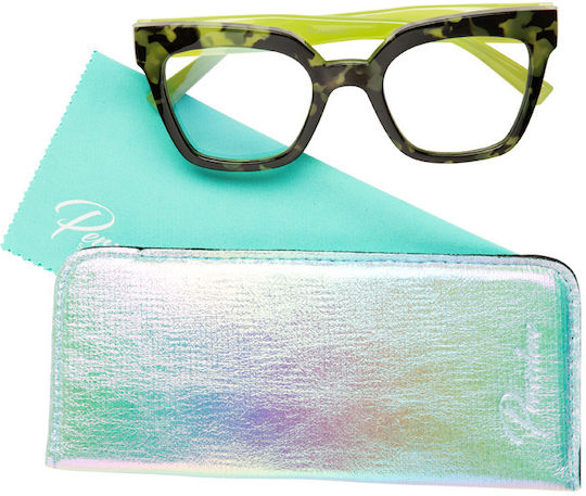 Asti Women's Acetate Blue Light Blocking Glasses Butterfly Green Tortoise