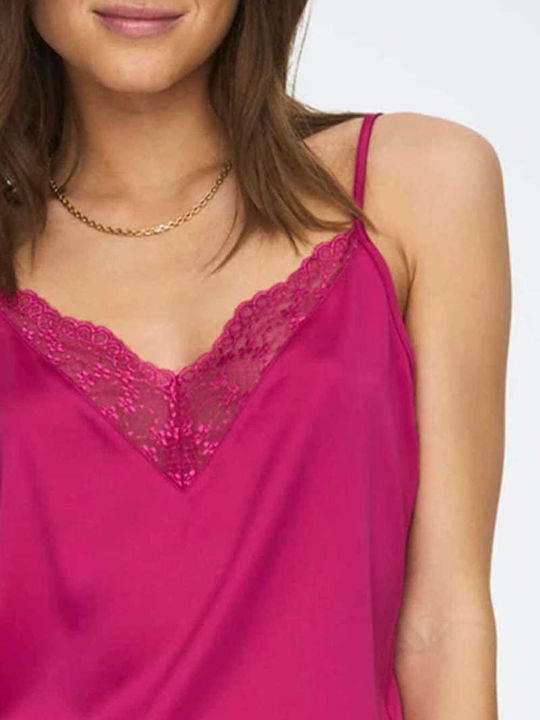 Damen Lingerie Top mit Spitze Fuchsie