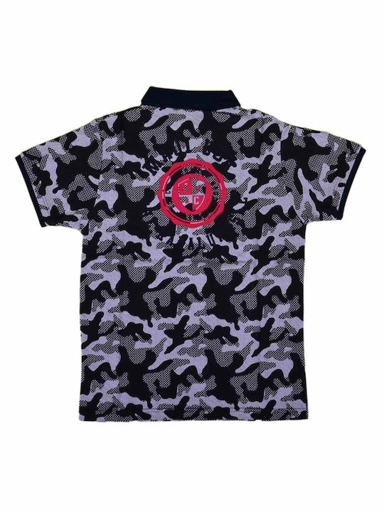 Joyce Kids Polo Short Sleeve Black/Purple B