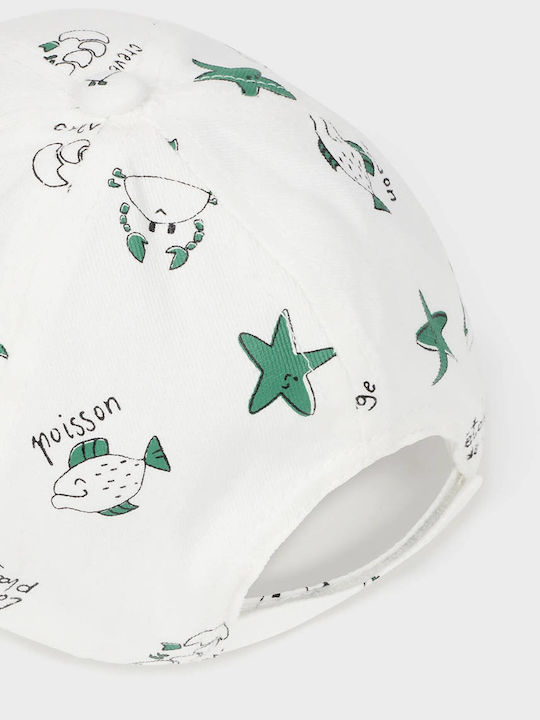 Mayoral Kids' Hat Jockey Fabric White