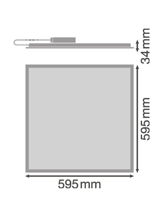 Ledvance Квадрат Вграден LED Панел 33W с Неутрално бяло Светлина 4000К 60x60см.