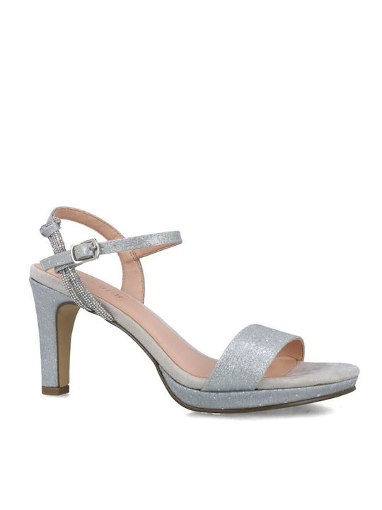 Menbur Damen Sandalen in Silber Farbe