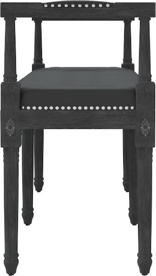 Stool Bar Upholstered with Velvet Black 110x40x70cm