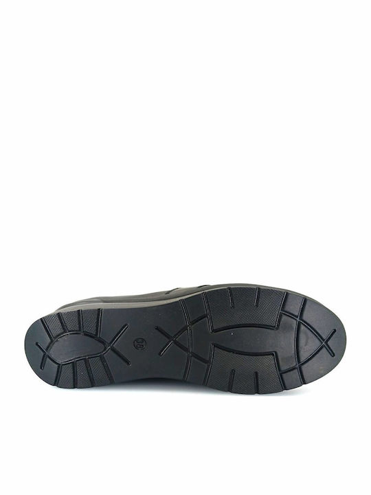 Ανατομικά Γυναικεία Slip-On Δερμάτινα Μαύρα
