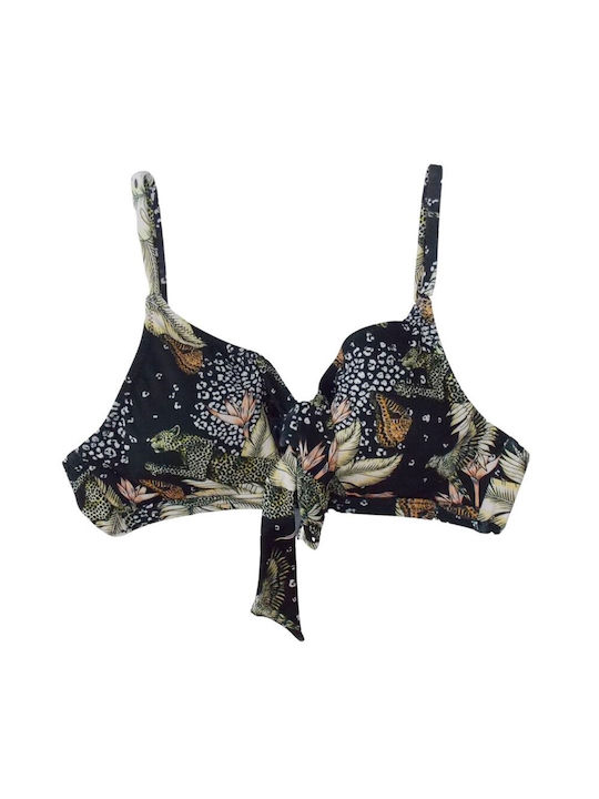 Club Neuf Set Bikini Floral Negru