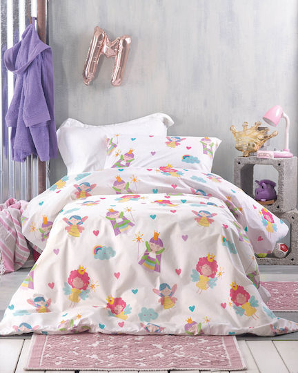 Rythmos Kids Duvet Set Single with Pillowcase Fairies Multicolour 160x240cm