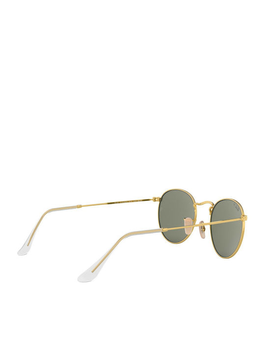 Ray Ban Round Metal Unisex Sunglasses with Gold Metal Frame and Green Polarized Lens RB3447 001/58