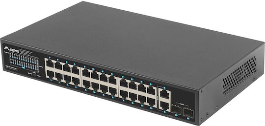 Lanberg RSGE-24P-2GE-2S-360 Unmanaged L2 PoE+ Switch με 24 Θύρες Gigabit (1Gbps) Ethernet και 2 SFP Θύρες