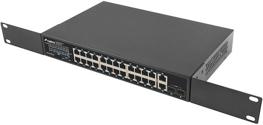 Lanberg RSGE-24P-2GE-2S-360 Unmanaged L2 PoE+ Switch με 24 Θύρες Gigabit (1Gbps) Ethernet και 2 SFP Θύρες