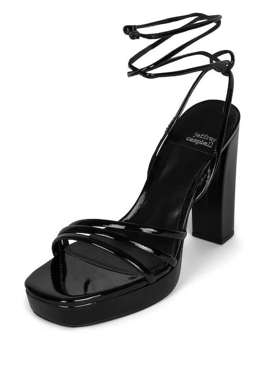 Jeffrey Campbell Presecco Leather Sandals Black