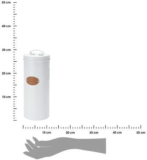 Excellent Houseware Βάζο Ζυμαρικών με Καπάκι από Ανοξείδωτο Ατσάλι Λευκό 2500ml