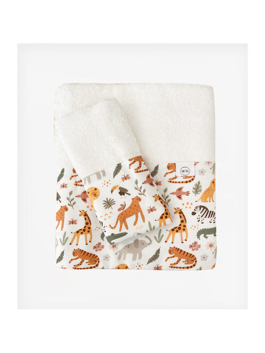 Tiny Toes Σετ Βρεφικές Πετσέτες 2τμχ Safari Λευκές Tiny Toes Σετ Βρεφικές Πετσέτες 2τμχ Safari Λευκές