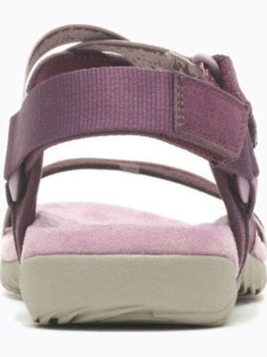 3 Cush Lattice Women's Flat Sandals Sporty Burgundy