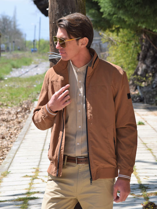 Men's jacket, Greek company, chocolate color (DEM88)