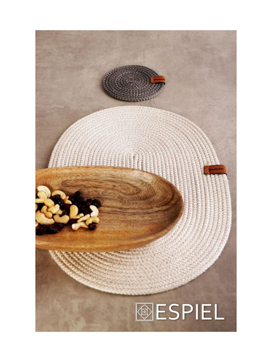 Espiel Rotund Suporturi pentru pahare Tesatura Gri 12cm 1buc