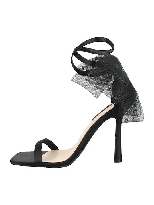 Stoff Sandalen Schwarz