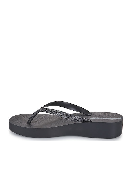 Chic Plat Flip Flops with Platform in Black Colour