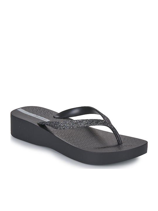 Chic Plat Flip Flops with Platform in Black Colour